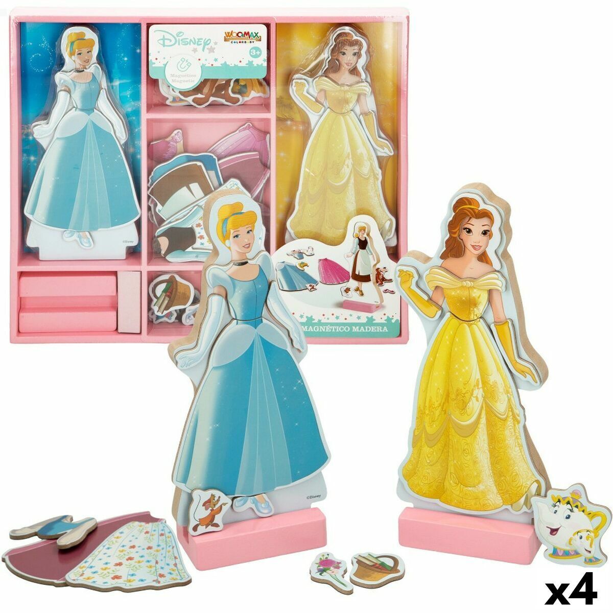 Personaggi Disney Princess 45 Pezzi 4 Unità 9 x 20,5 x 1,2 cm