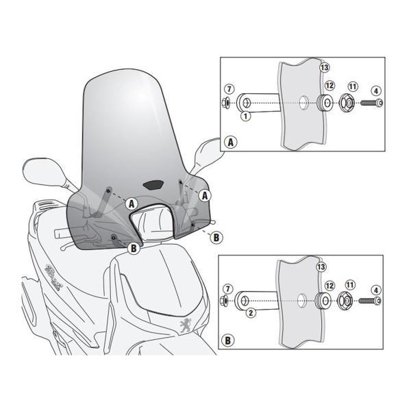 Givi windscreen fitting kit Peugeot Tweet 150 2010-2022
