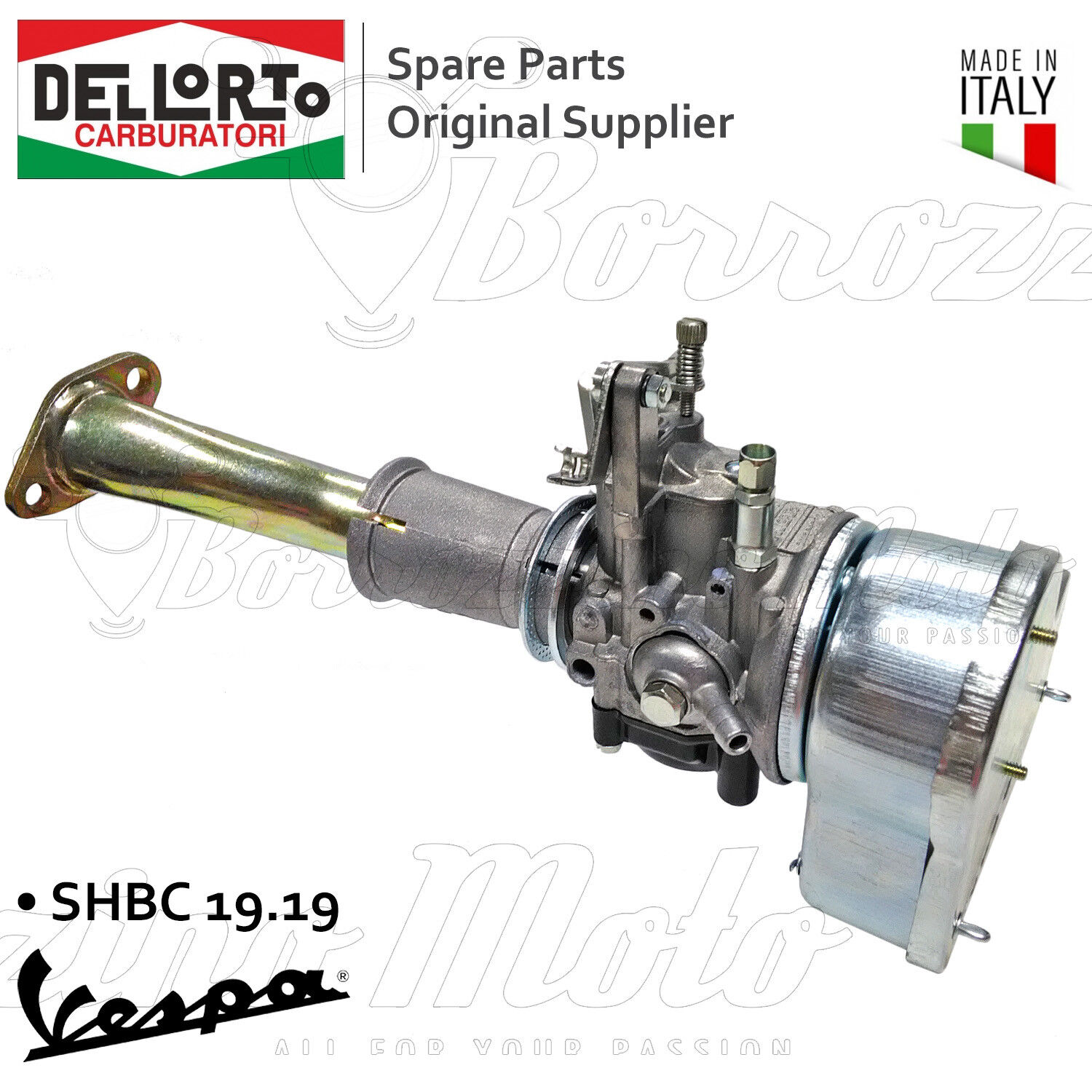 CARBURATORE DELL'ORTO VESPA 50 SPECIAL SHBC 19-19 COMPLETO FILTRO COLLETTORE