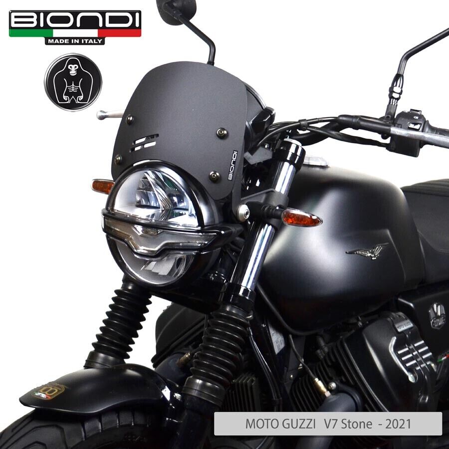 BIONDI PARABREZZA SPORT CUPOLINO BASSO NERO OPACO MOTO GUZZI V9 Bobber 2018-2020