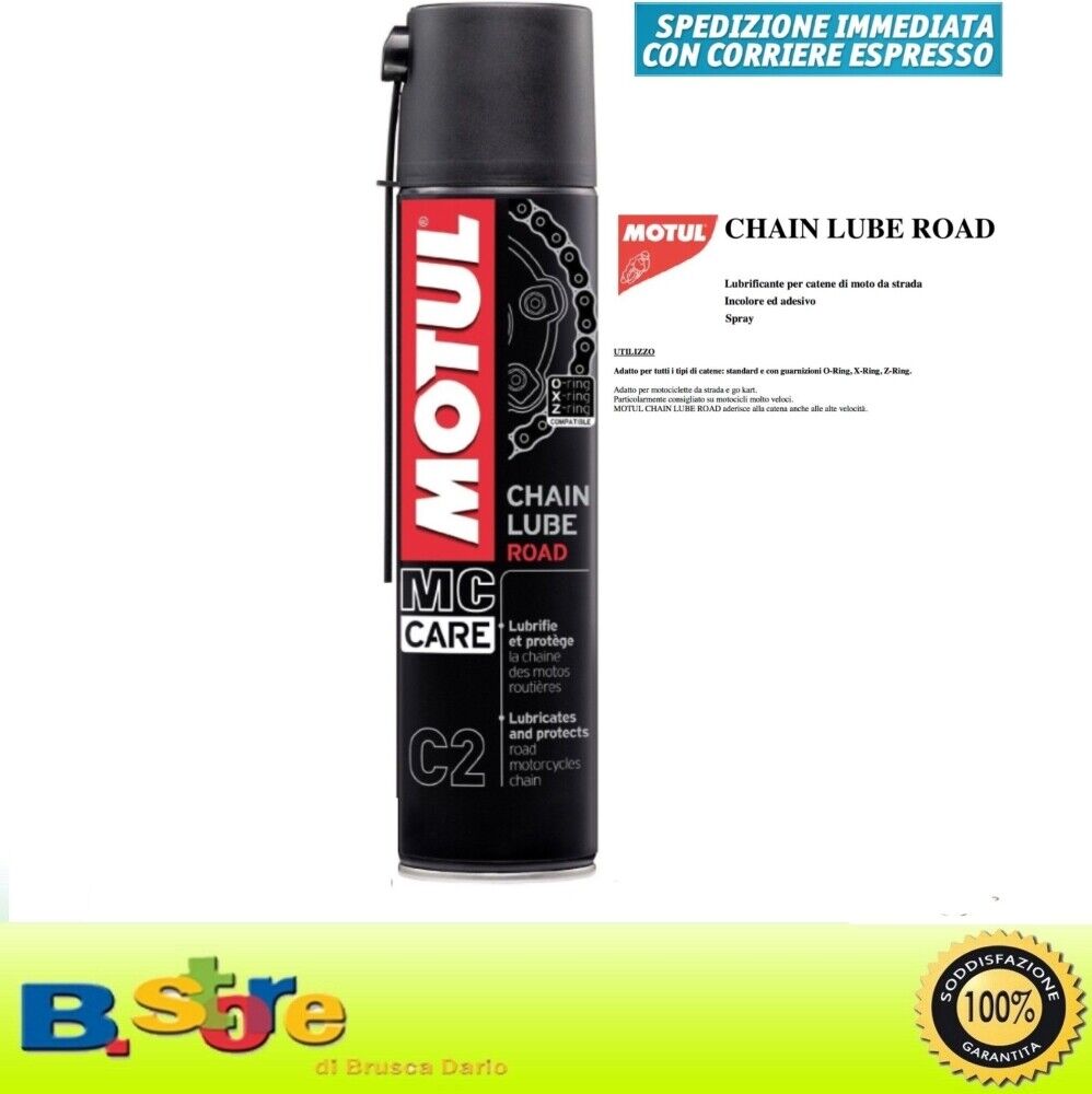 Motul C2 Chain Lube Road Grasso Catena Moto Strada e Kart Spray Adesivo  X1