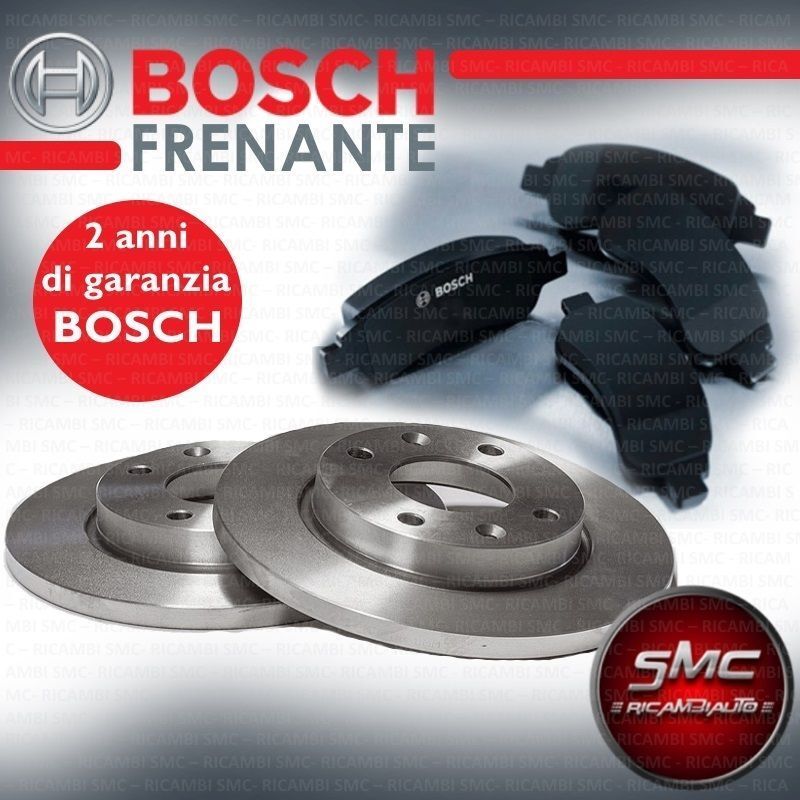 KIT DISCHI FRENO BOSCH + PASTIGLIE BOSCH FIAT PUNTO 188 II 1.2 44 KW 8v ANT