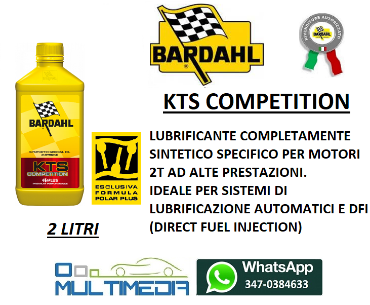 2 LITRI OLIO MISCELA MOTORE BARDAHL SCOOTER KTS COMPETITION 2 TEMPI MOTO