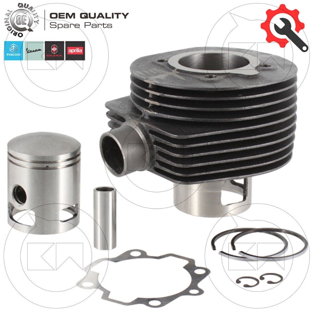 KIT GRUPPO TERMICO VESPA PX 150 / MILLENIUM CILINDRO IN GHISA PISTONE 57,8mm