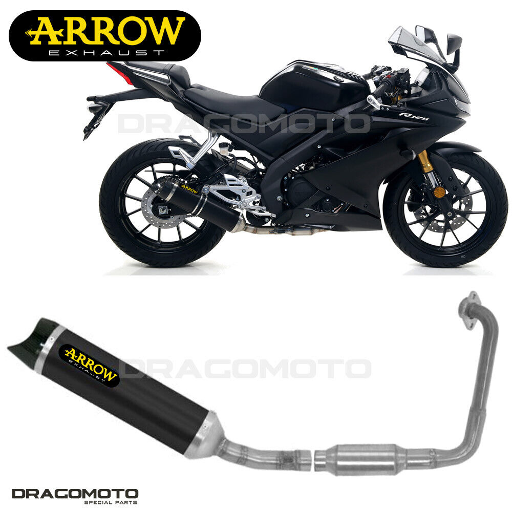 Impianto completo YAMAHA MT-125 2023 2024 ARROW ALU Nero Omologato CC Kat THU...