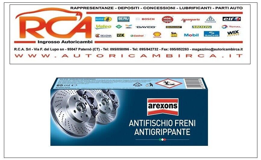 ANTIFISCHIO FRENI ANTIGRIPPANTE ANTICORROSIVO  AREXONS 8160  AUTO E MOTO 65ml