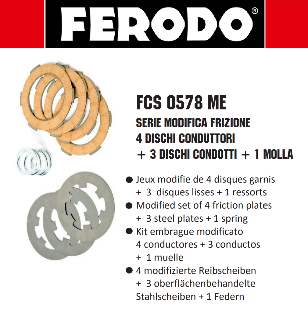 FCS0578ME Ferodo Kit Modifica Frizione PIAGGIO PK 125 XL (VMX6T) 1986-1989