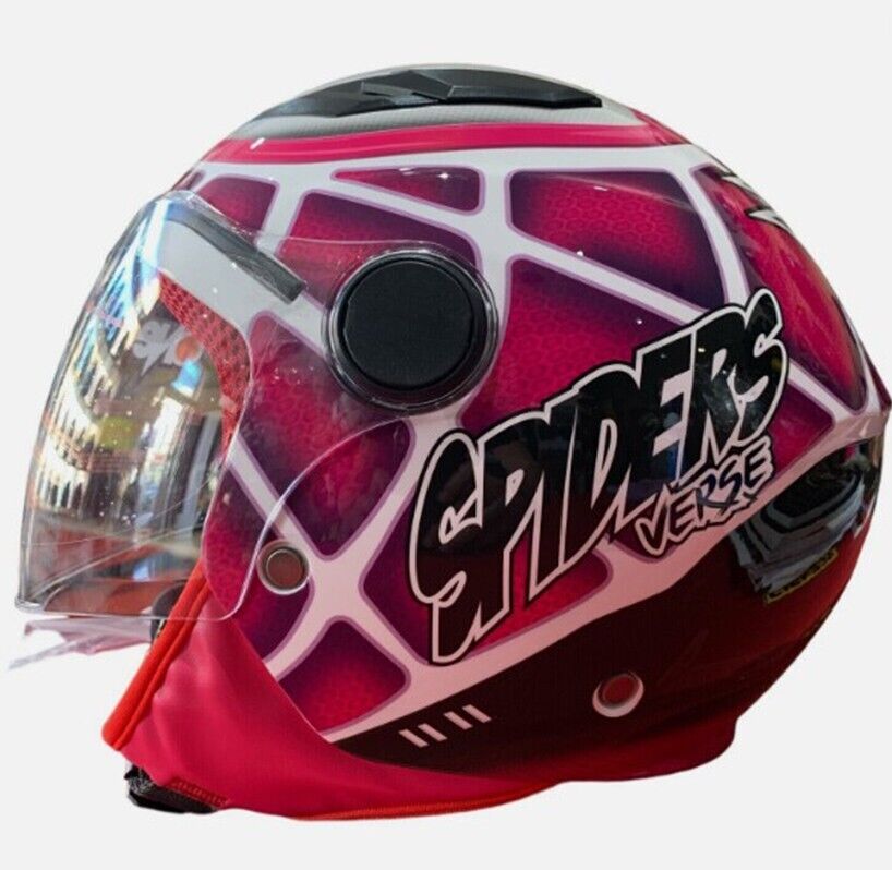 CASCO DEMI-JET JUNIOR BIMBA BAMBINA GIRL SPIDER MAN TAGLIA M 49-50CM