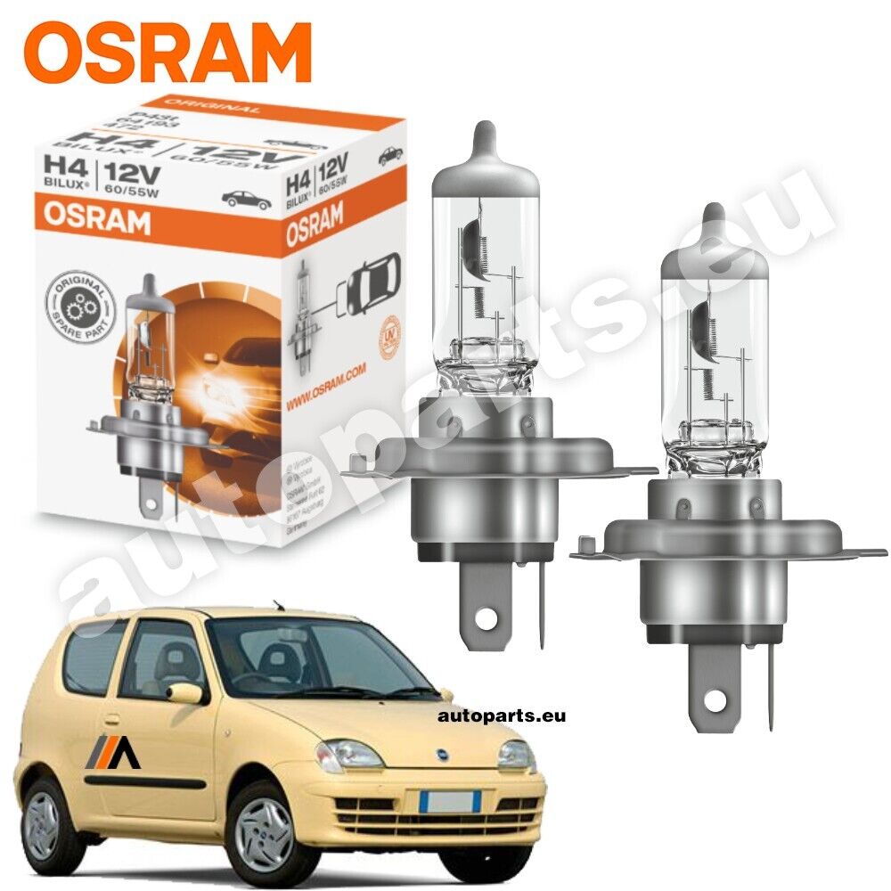 Coppia Lampade Osram H4 Classic Ricambio compatibile per Fiat 600/Seicento