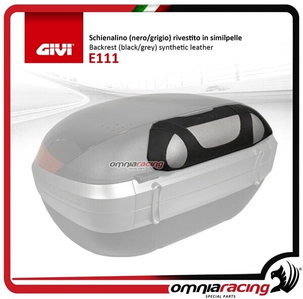 Givi Black/gray backrest covered in leatherette for tob box Monokey V56