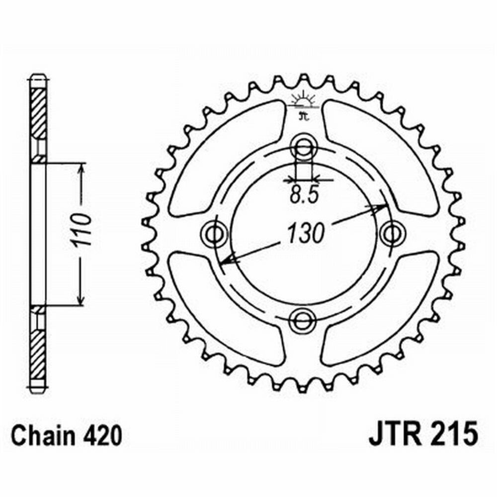 CORONA DI TRASMISSIONE ACCIAIO JT SPROCKETS 55 DENTI JTR215.55