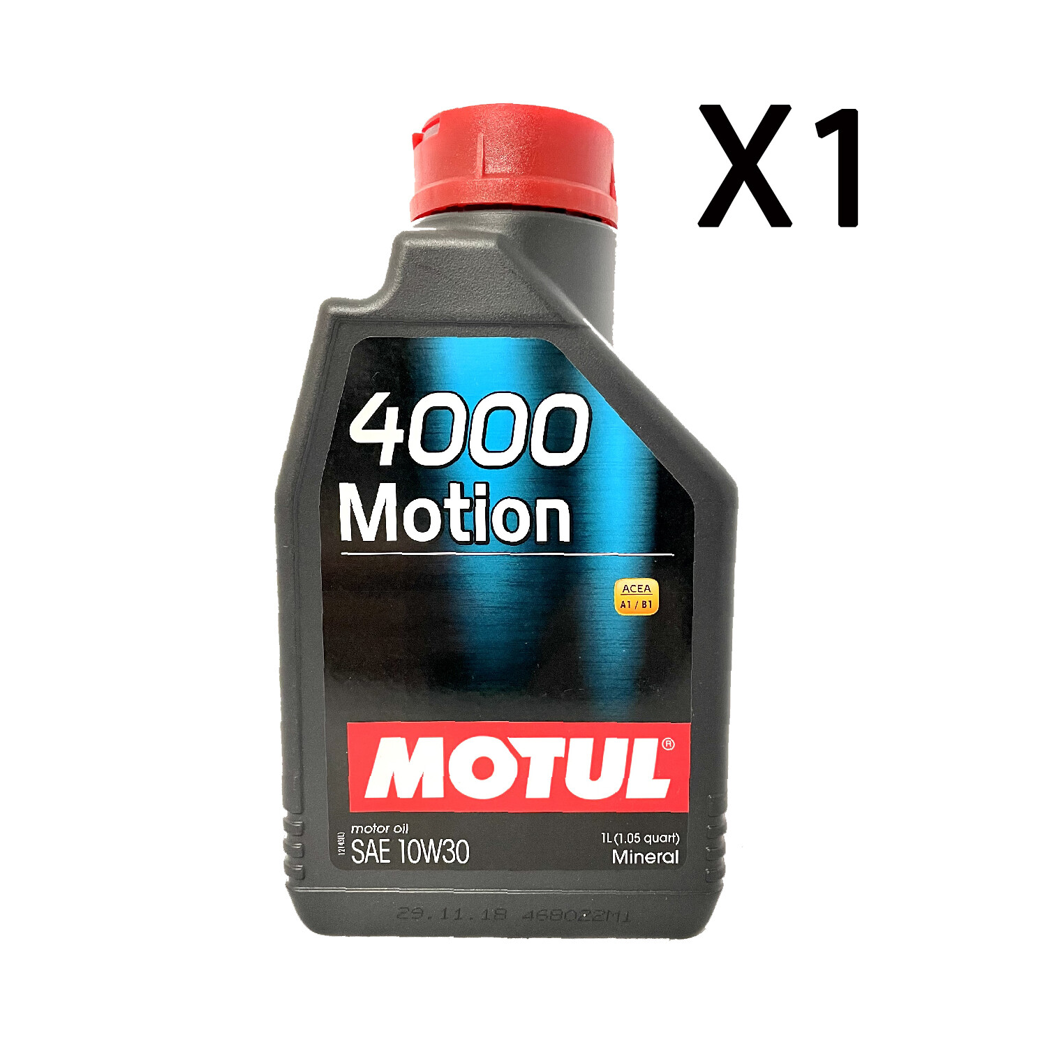 1 Litro Olio Motore Motul 4000 Motion SAE 10W30 ACEA A1 B1 Minerale