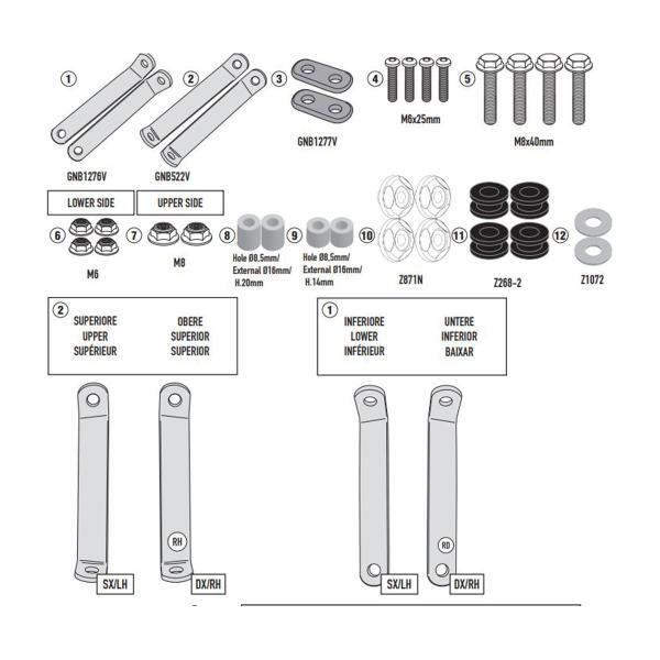 Kit fissaggio cupolino Givi Kymco Agility 200 R16+ 2014-2022