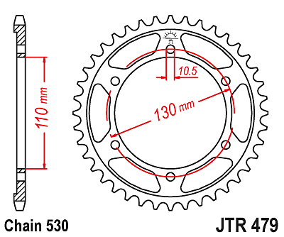 Corona a 43 denti in Acciaio JT Sproket JTR479.43 Passo 530
