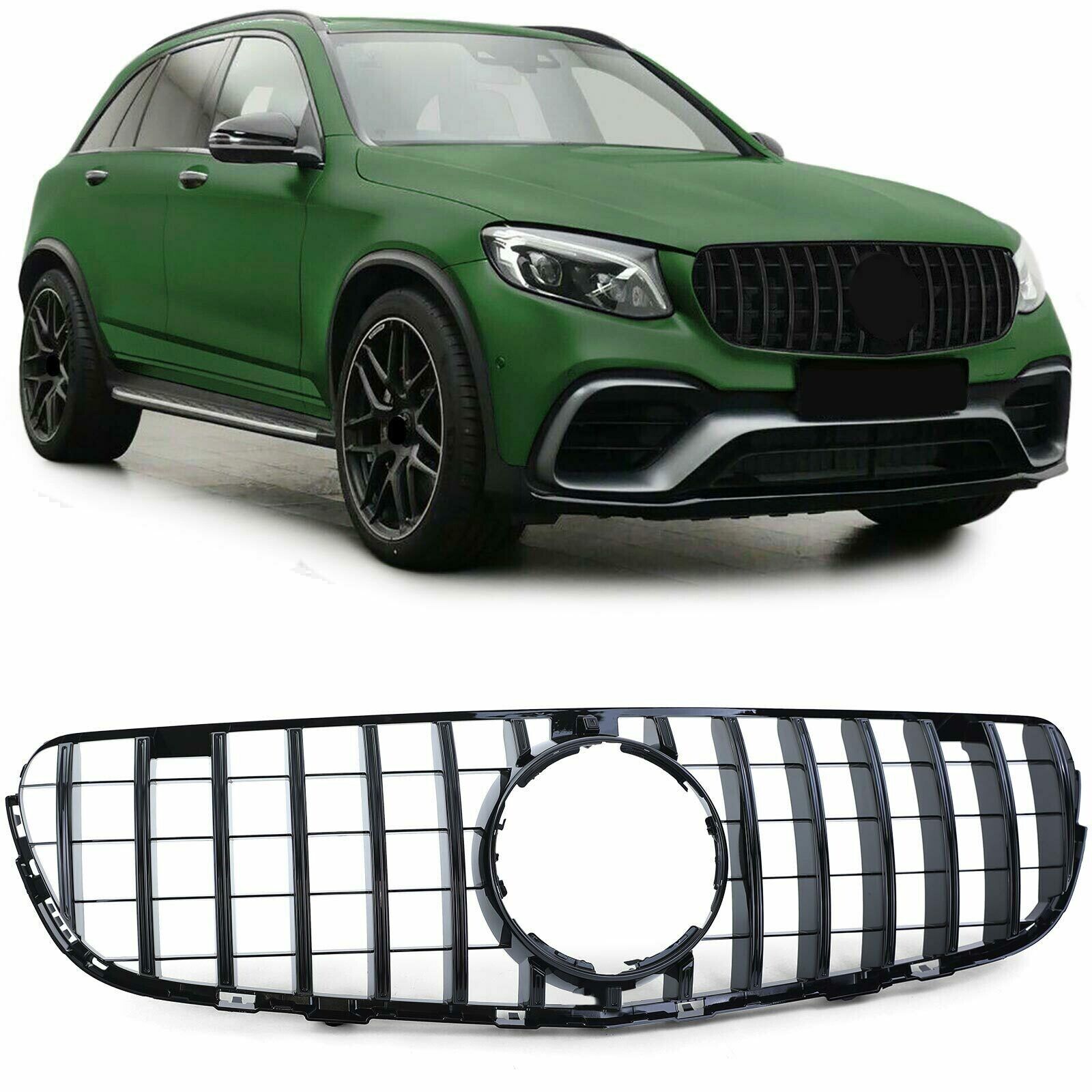 GRIGLIA CALANDRA ANTERIORE NERO PER MERCEDES GLC X253 C253 15-20 AMG LOOK