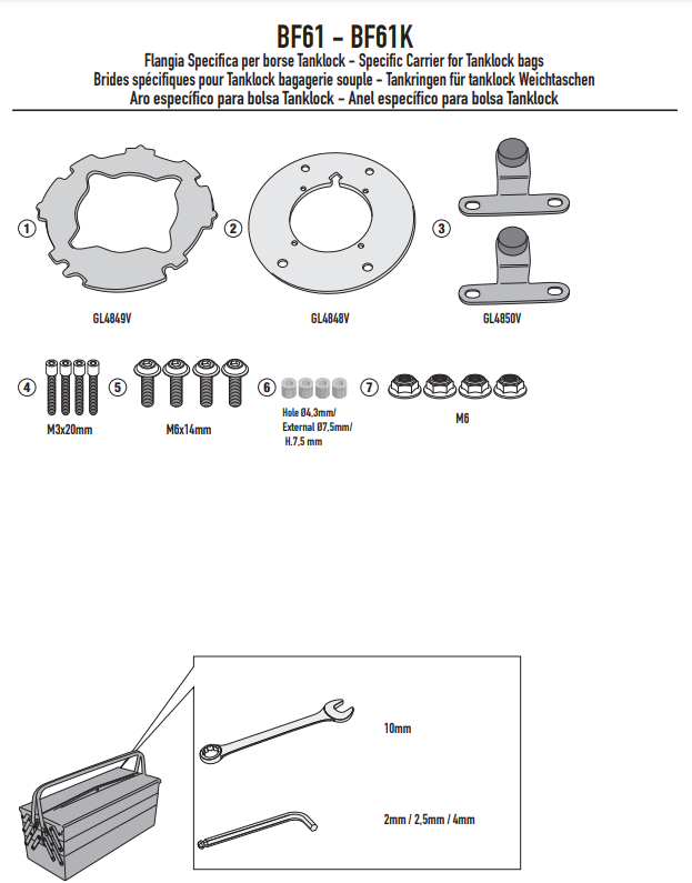 GIVI Flangia per borse da serbatoio TANKLOCK per Yamaha Ténéré 700 2021 - 2023