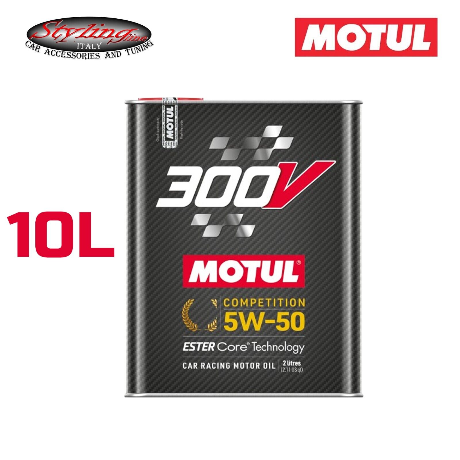 10 litri MOTUL 300V COMPETITION 5W-50 5W50 OLIO MOTORE AUTO DA COMPETIZIONE 4T
