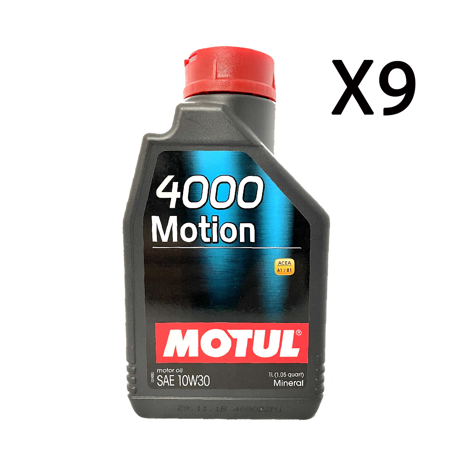 9 Litri Olio Motore Motul 4000 Motion SAE 10W30 ACEA A1 B1 Minerale
