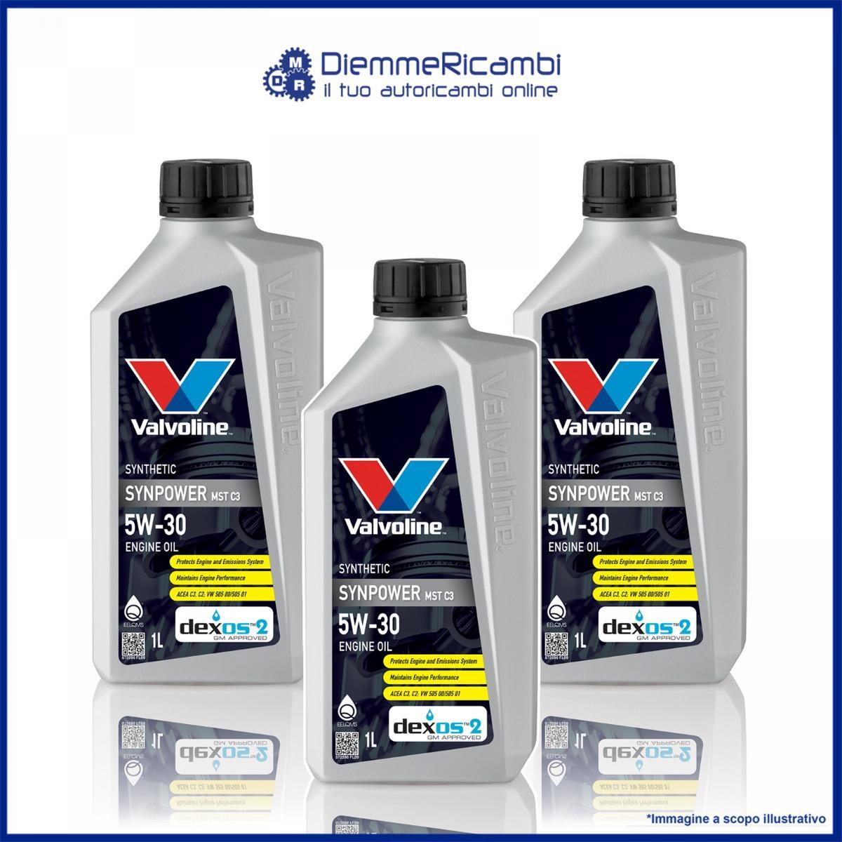 3 LITRI OLIO VALVOLINE 5W30 SYNPOWER MST C2 C3 - GM Dexos 2 - API SN/CF - MB