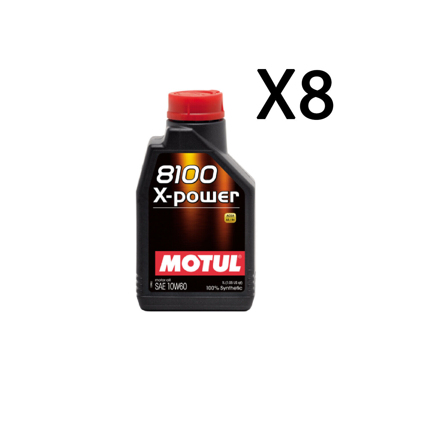 8 Litri Olio Auto Motul 8100 XPower 10W60 A3B4 100% Sintetico Motori Sportivi