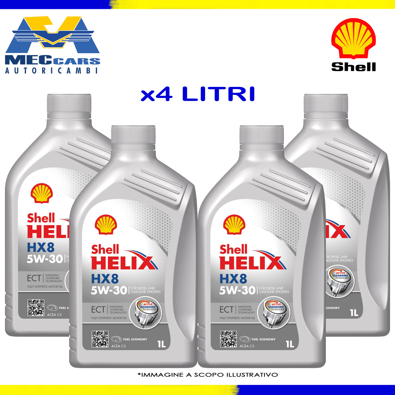 4 LITRI SHELL HELIX HX8 5W30 ECT OLIO MOTORE VW 504.00 507.00 AUDI MERCEDES BMW