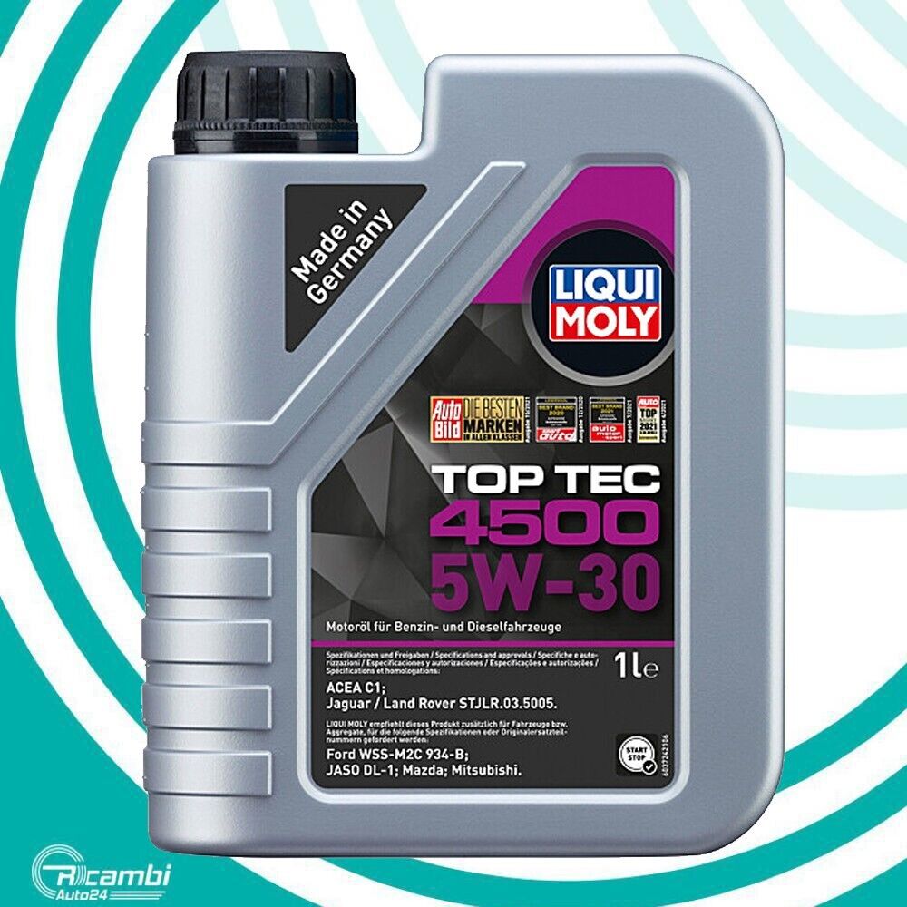 LIQUI MOLY 2317 TOP TEC 4500 5W30 C1 OLIO MOTORE AUTO JAGUAR STJLR.03.5005 1 LT