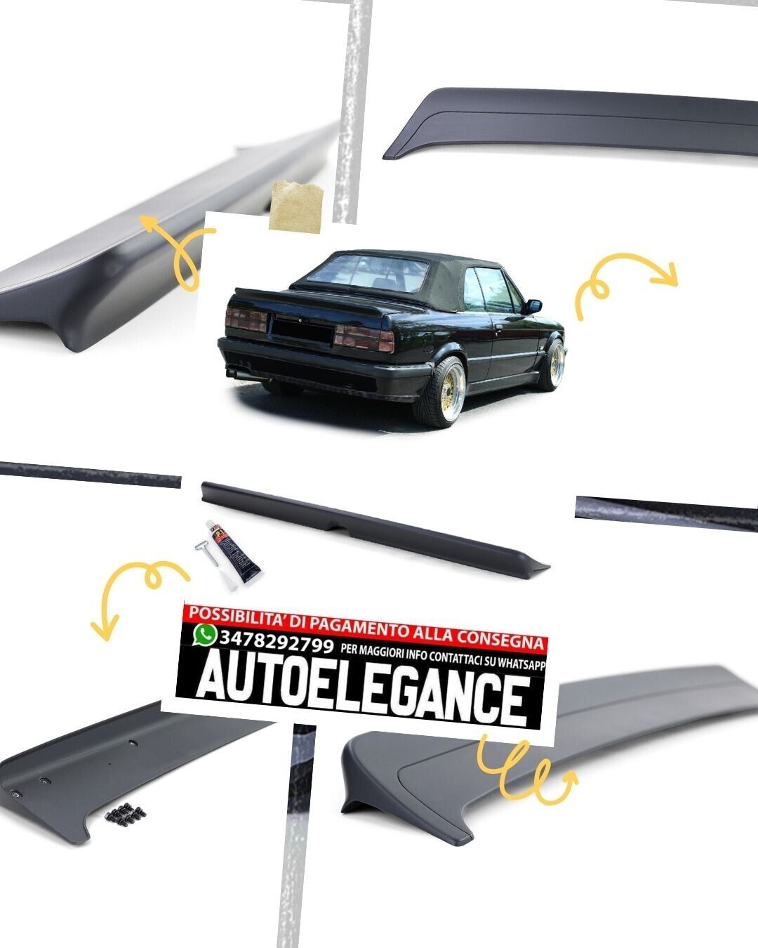 Spoiler posteriore Sport 1 con ABE adatto per BMW 3 E30 Limo Convertible