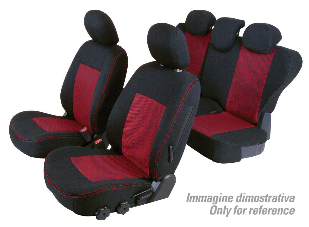Set coprisedili Superior - Nero/Rosso - su misura per Fiat 500 (07/07>06/15)  -