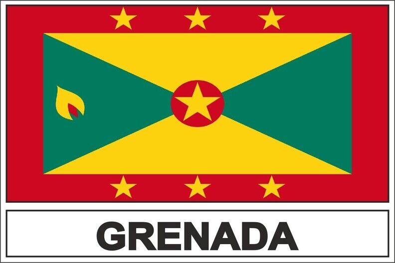 Sticker adesivi adesivo bandiera grenada GD