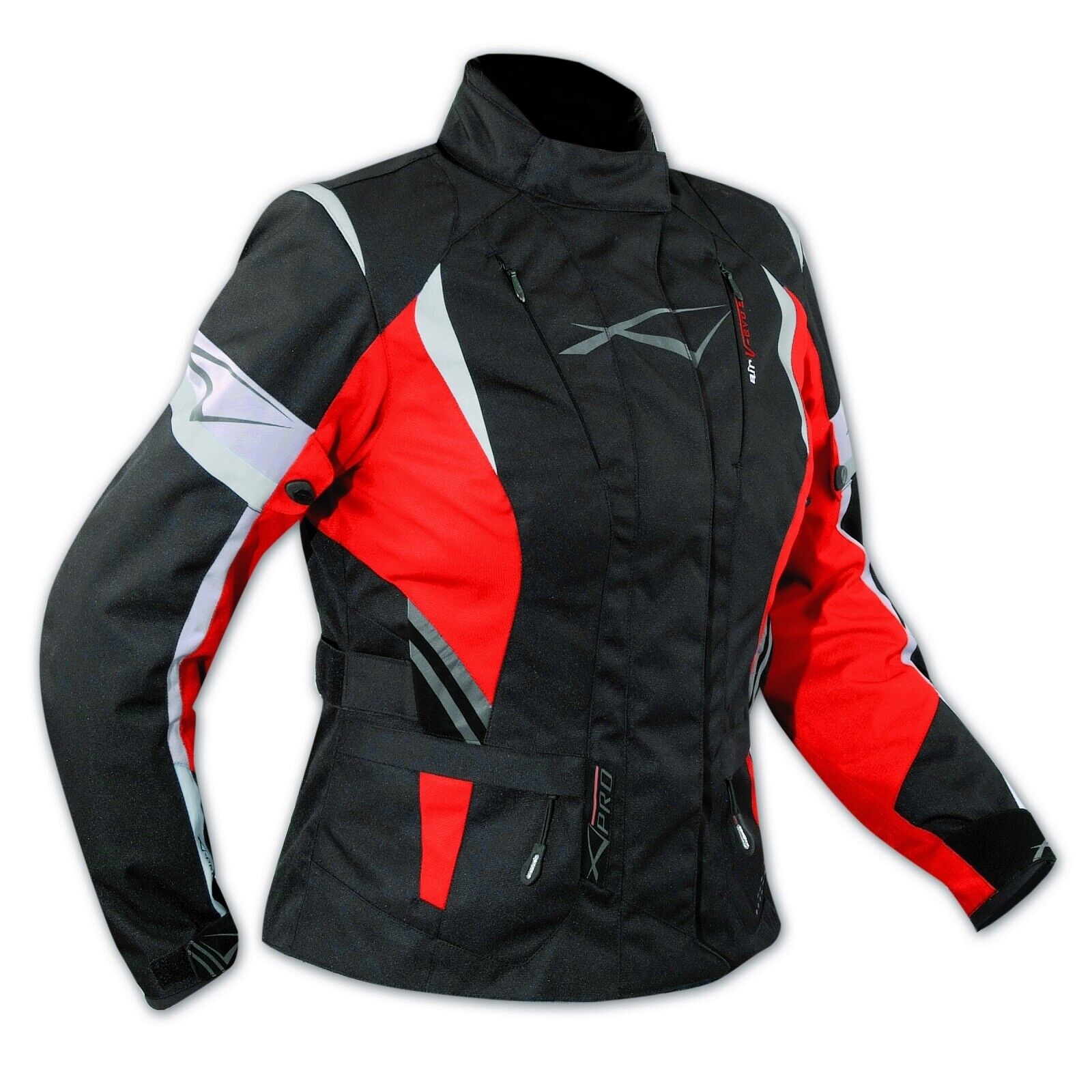 Ladies Motorcycle Motorbike Thermal Waterproof Textile Touring Jacket Red S