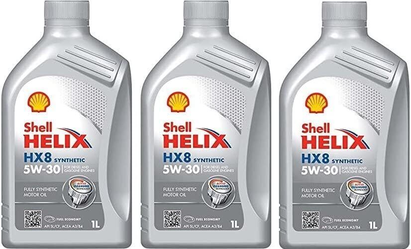 3  LITRI OLIO SHELL HELIX HX8 LUBRIFICANTE SINTETICO 5W30 PER MOTORI DIESEL DA 1