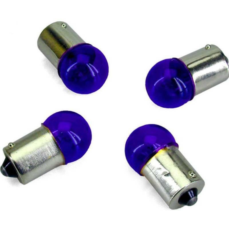 KIT 4 LAMPADE FRECCE 12V 10W BLU LAMPADINE MOTO SCOOTER ATV BLUE BULBS BA15S