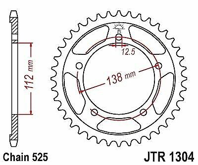 Corona a 43 denti in Acciaio JT Sproket JTR1304.43 Passo 525