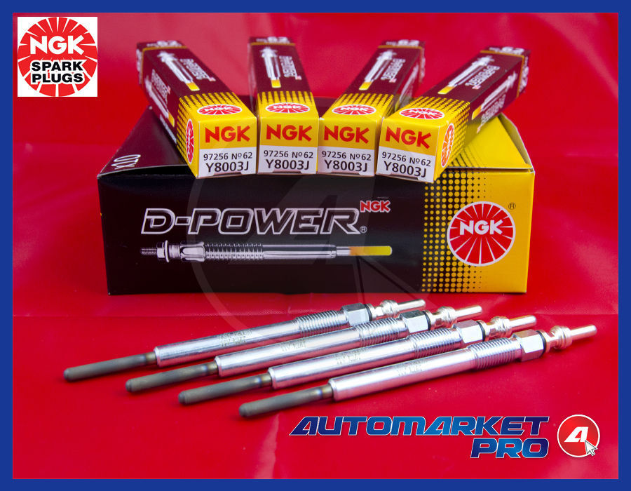 4 CANDELETTE NGK Y8003J 97256 LANCIA YPSILON MUSA 1.3 1300 DIESEL MULTIJET MJET