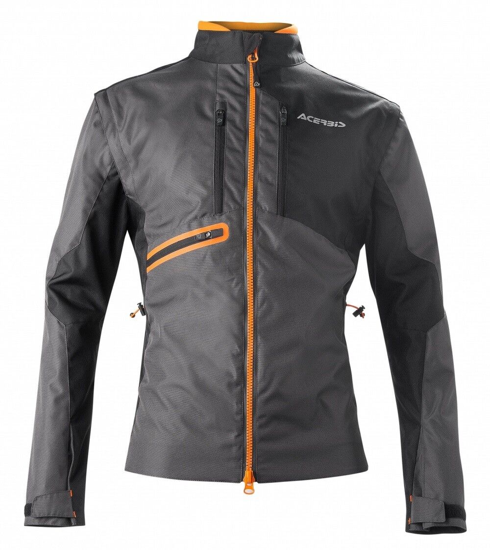 GIACCA ENDURO ONE JACKET ACERBIS NERO ARANCIO FLUO MANICHE STACCABILI TG XXXL