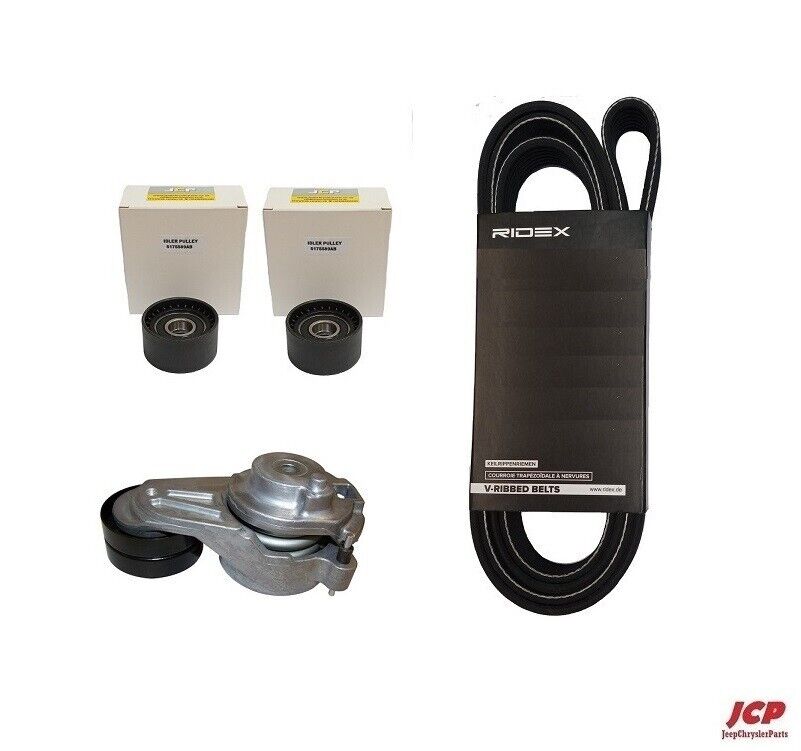 Set 2 X Puleggia Folle Tirante Serpentina Cinghia Per Jeep Commander Xk 3.0CRD