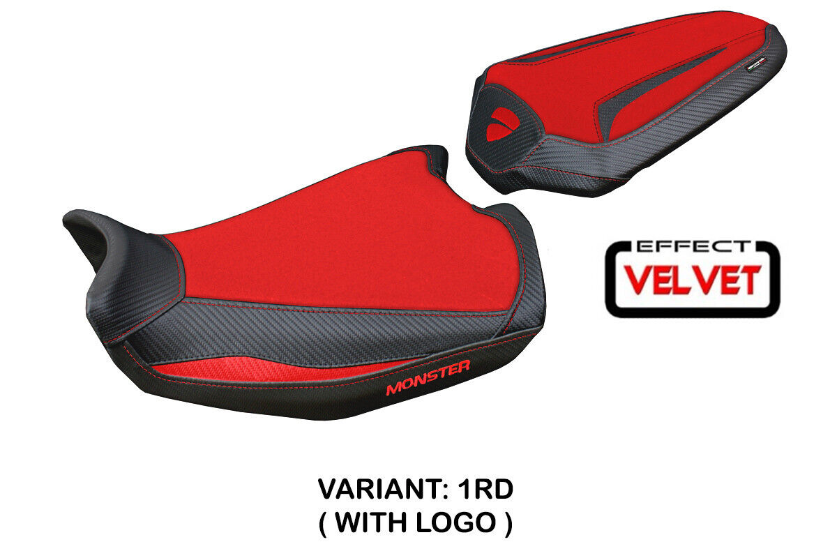 Saddle covering Linosa Velvet Standard red logo Ducati Monster 937/950 2021-2023