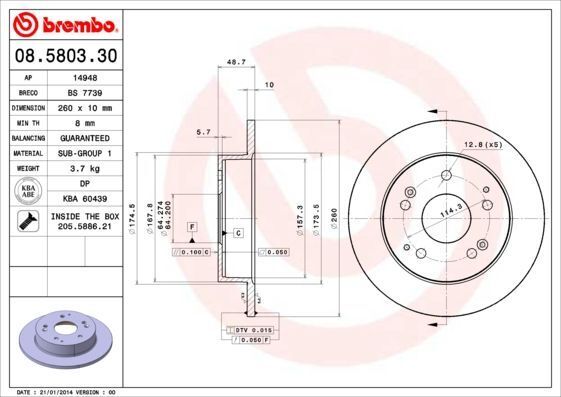 BREMBO Discofreno  08.5803.30