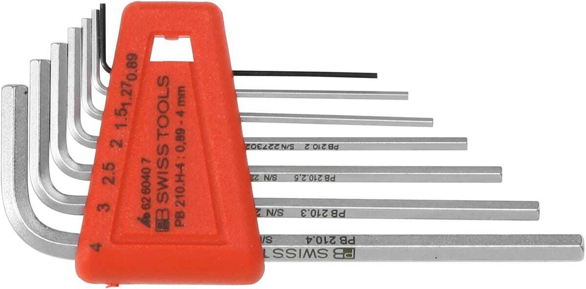 PB SWISS TOOLS - Set di chiavi maschio esagonali piegate esecuzione cromata