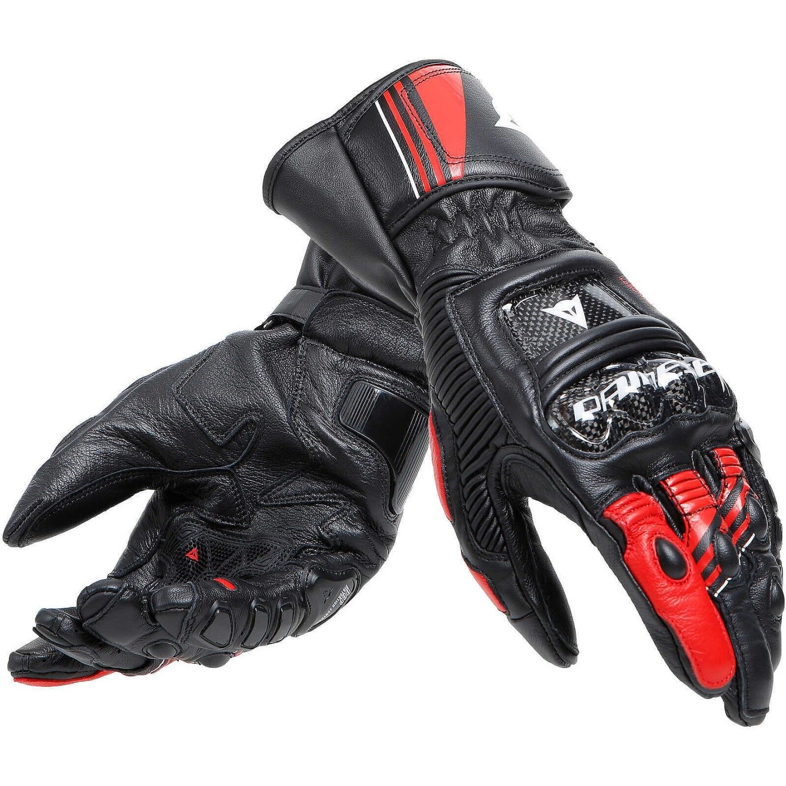 GUANTI MOTO GLOVES DAINESE DRUID 4 SPORT BLACK LAVA RED WHITE ROSSO TG XXL