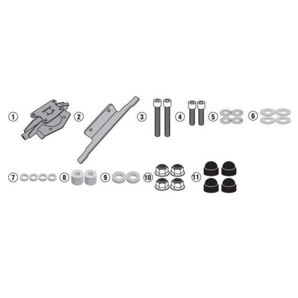 Givi mount kit PLXR2139 without the top box connection Yamaha Tracer 900GT 2018>