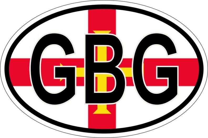 Sticker adesivi adesivo bandiera ovale codice paese guernsey GBG