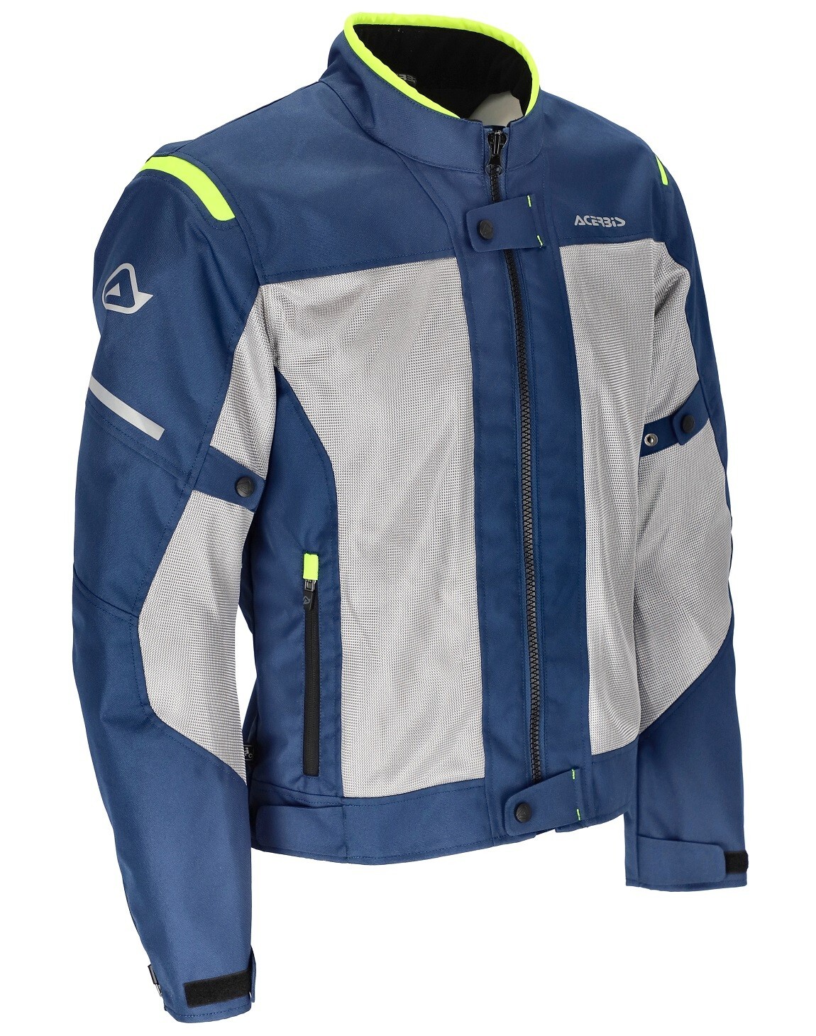 GIACCA MOTO ACERBIS ESTIVA TRAFORATA RAMSEY CE VENTED BLU GIALLO FLUO  TG S