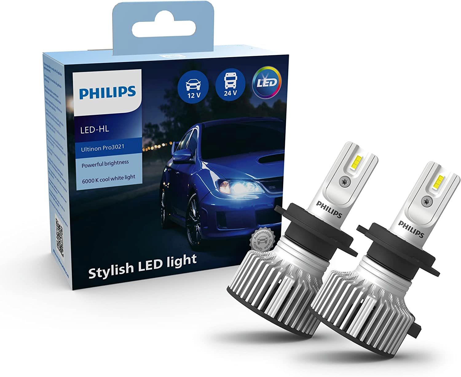 Philips Ultinon Pro3021 H7 LED Lampadina Fari Auto Luce Bianca Fredda 6000K