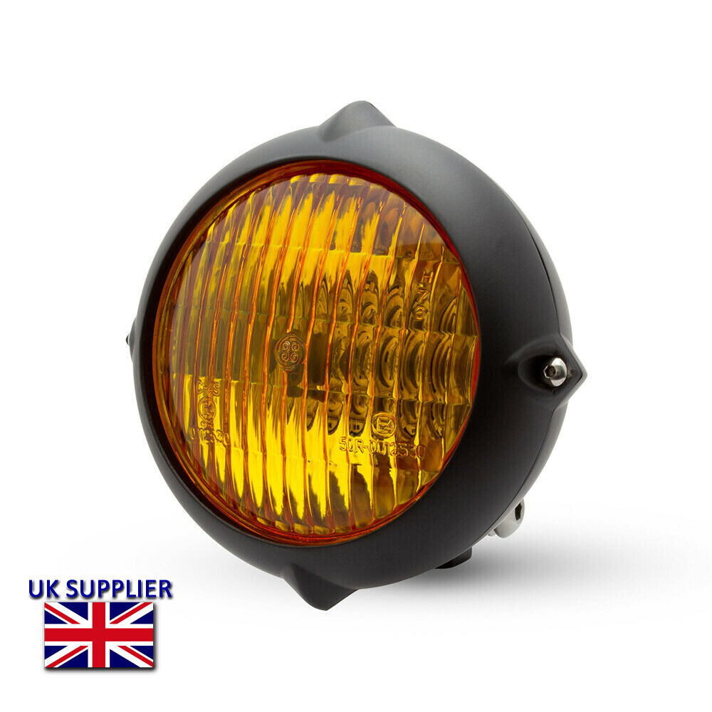 5.5 " Faro per Harley-Davidson Modelli -opaco Nero Con Lenti Gialle