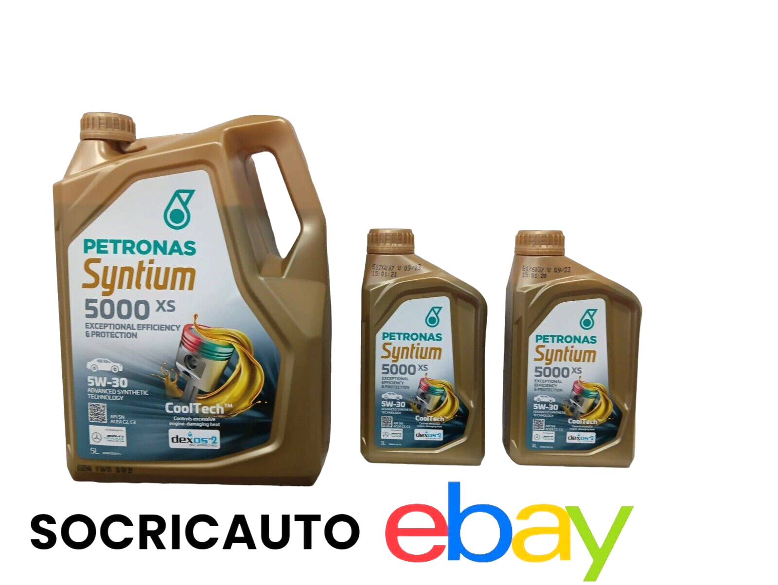 7 Litri Olio Motore Petronas Syntium 5000 Xs 5W30 FCA 955535 S3 Synthetic  C2/C3