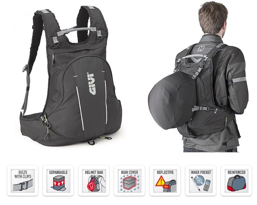EA104C GIVI ZAINO ESPANDIBILE CON PORTACASCO 22LT BACKPACK WITH HELMET HOLDER