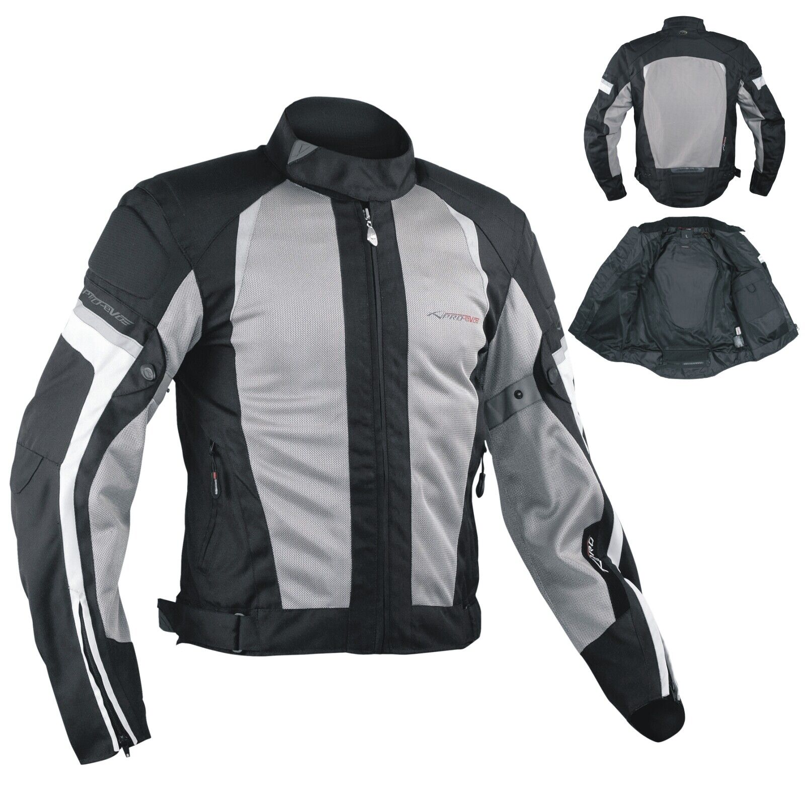 Summer Motorbike Mesh Sport RaceTouring CE Armored Jacket Motorcycle Grey S