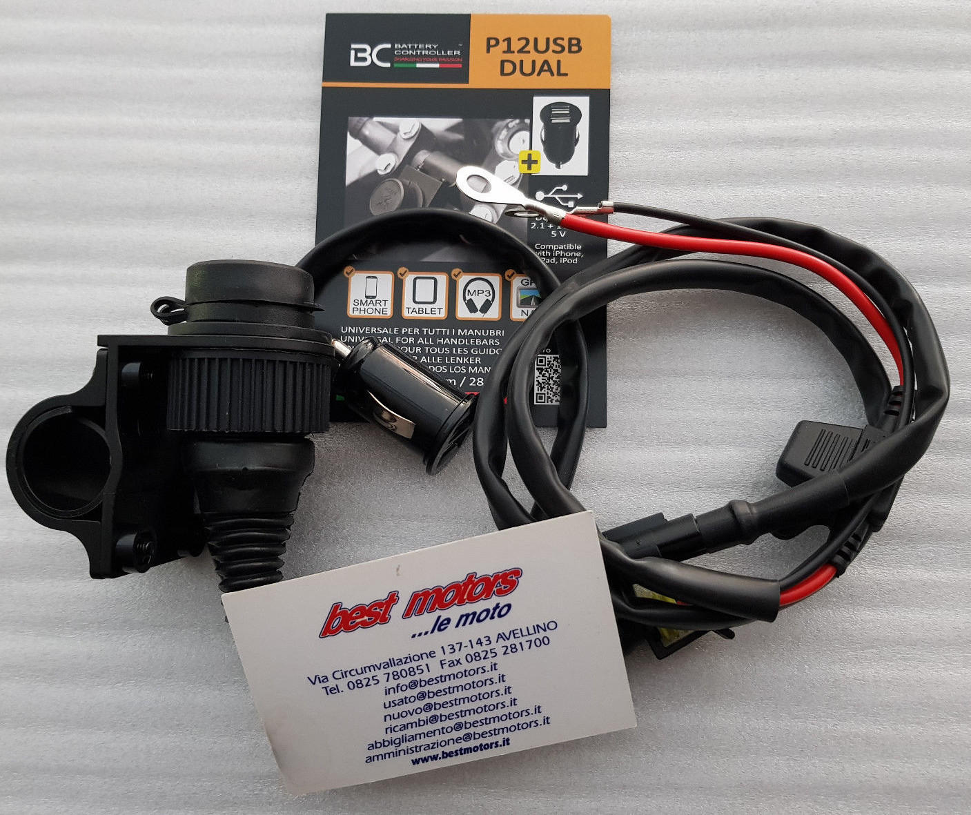 PRESA ACCENDISIGARO DA MANUBRIO 2 INGRESSI 12V CIGARETTE LIGHTER SOCKET