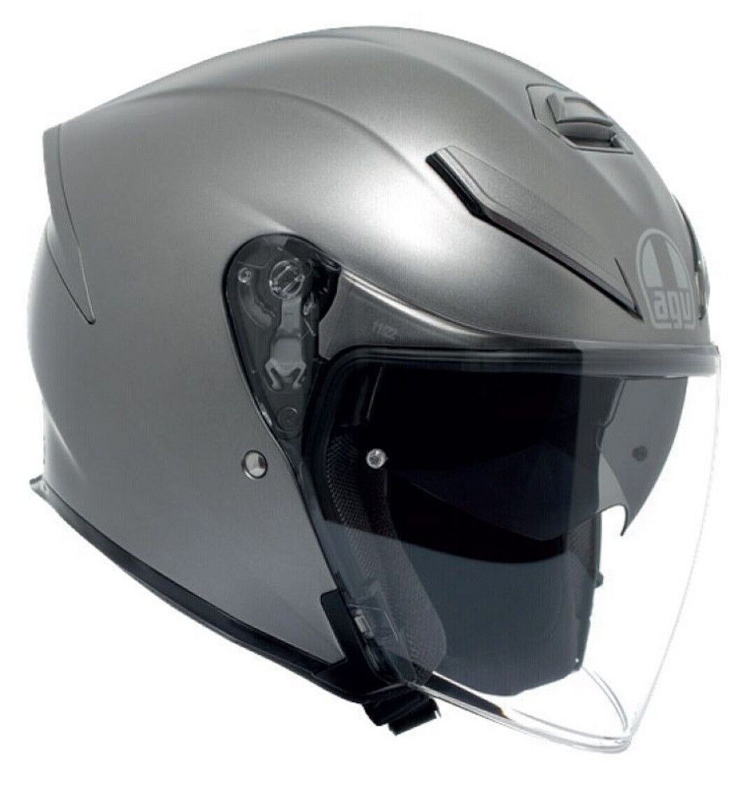 CASCO HELMET MOTO FIBRA 22.06 AGV K5 JET EVO MONO MATT LUNA GREY  TG M